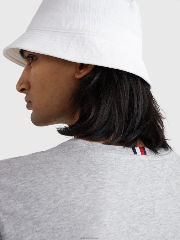 هيذر رمادي فاتح Tommy Hilfiger تيشيرت بشعار ملفوف 446441503