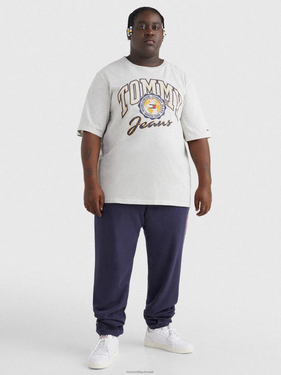 هيذر رمادي فضي Tommy Hilfiger بالإضافة إلى تي شيرت بشعار الكلية 446441505