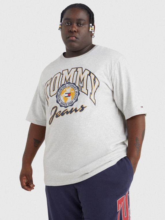 هيذر رمادي فضي Tommy Hilfiger بالإضافة إلى تي شيرت بشعار الكلية 446441505