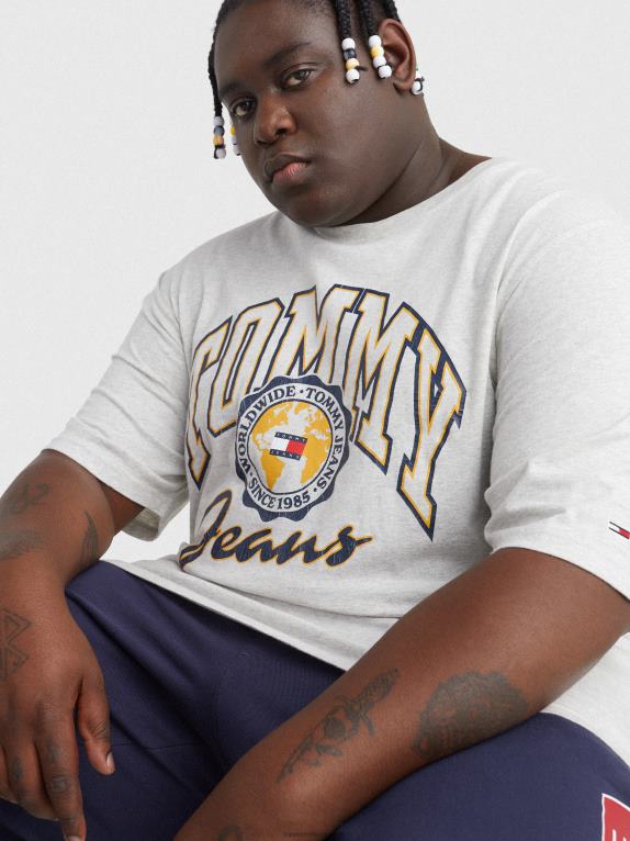 هيذر رمادي فضي Tommy Hilfiger بالإضافة إلى تي شيرت بشعار الكلية 446441505