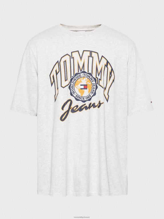 هيذر رمادي فضي Tommy Hilfiger بالإضافة إلى تي شيرت بشعار الكلية 446441505