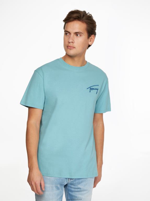 قمة Tommy Hilfiger تيشيرت من القطن المعاد تدويره بشعار الماركة 446441519