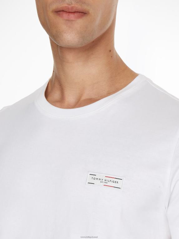 أبيض Tommy Hilfiger تي شيرت بشارة منسوجة 446441524