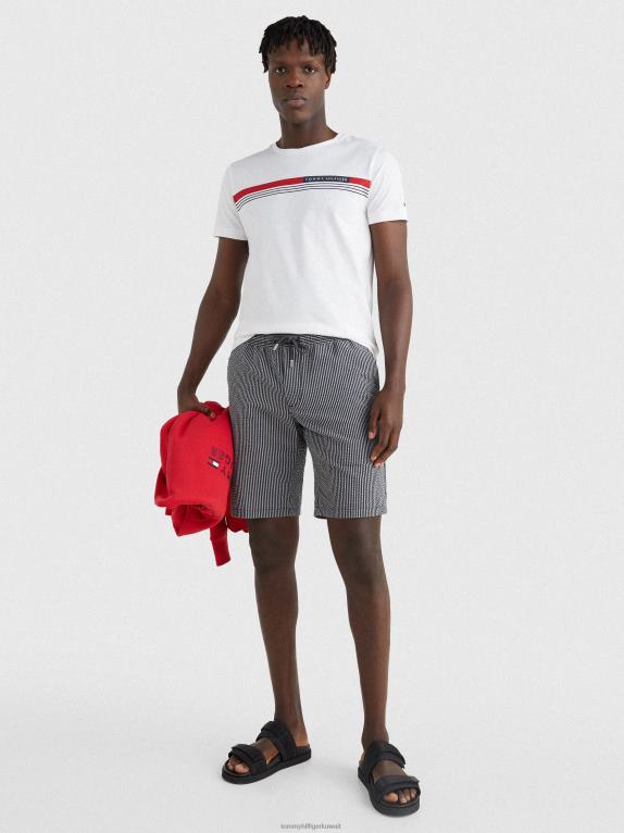 أبيض Tommy Hilfiger تيشيرت بشريط التوقيع 446441526