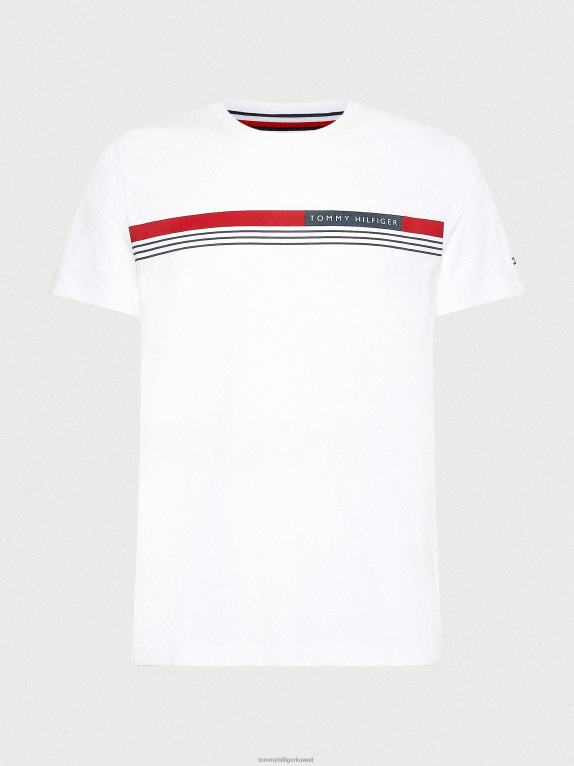 أبيض Tommy Hilfiger تيشيرت بشريط التوقيع 446441526