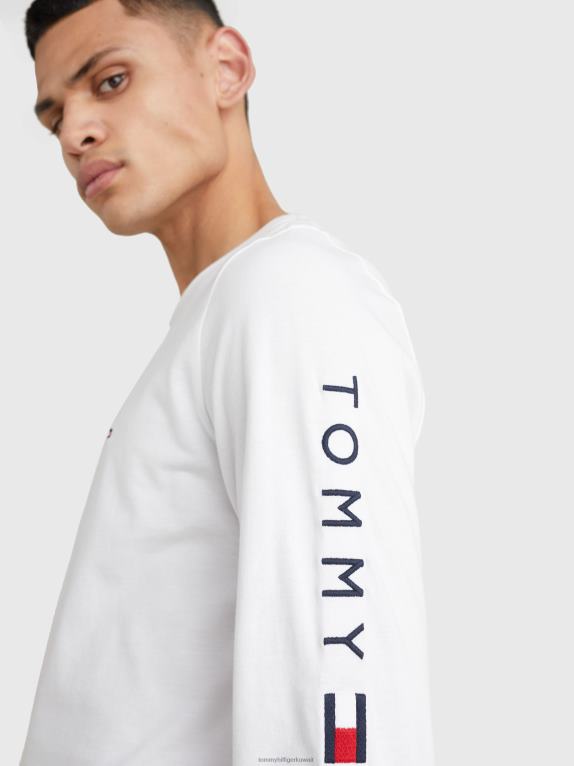 أبيض Tommy Hilfiger تيشيرت بأكمام طويلة وشعار جيرسي عضوي 446441531