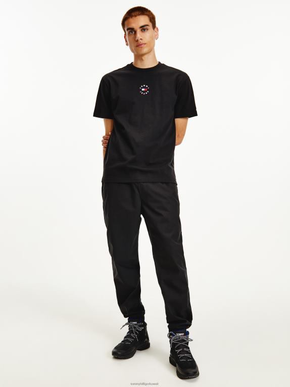 أسود Tommy Hilfiger تيشيرت بشعار دائرة 446441536