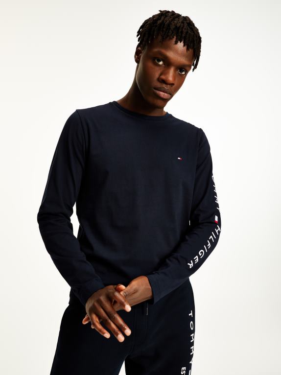 سماء الصحراء Tommy Hilfiger تيشيرت بأكمام طويلة وشعار جيرسي عضوي 446441539