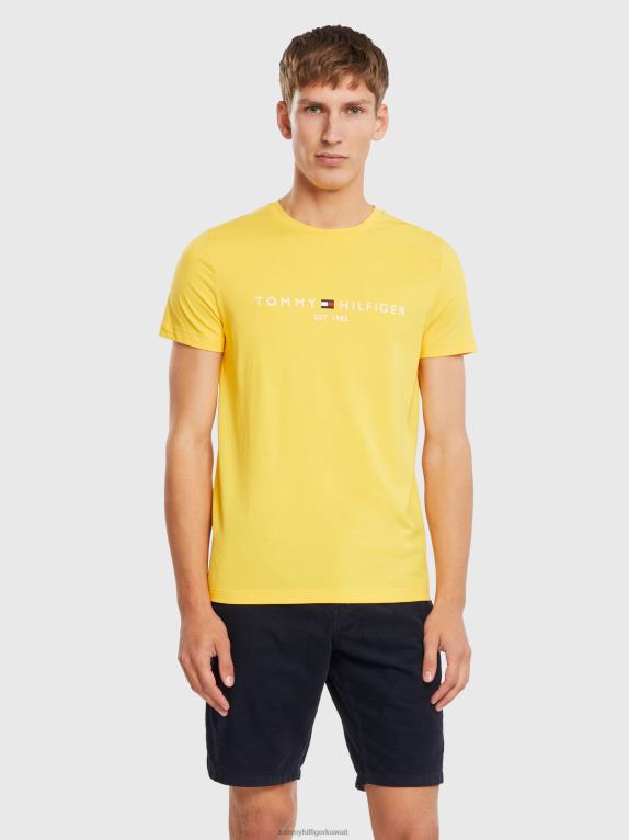 أصفر دافئ Tommy Hilfiger تي شيرت من القطن العضوي بقصة ضيقة 446441543