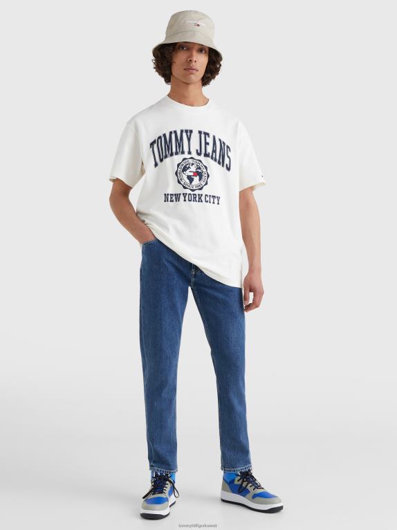 الأبيض القديم Tommy Hilfiger تيشيرت بشعار الكلية 446441544