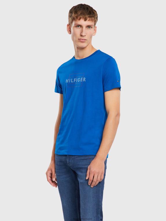 الجزيرة اليونانية الزرقاء Tommy Hilfiger تي شيرت من القطن العضوي بشعار الماركة 446441545