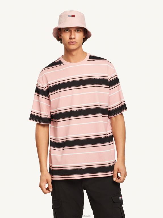شريط برودواي الوردي Tommy Hilfiger تي شيرت مخطط من القطن العضوي 446441559