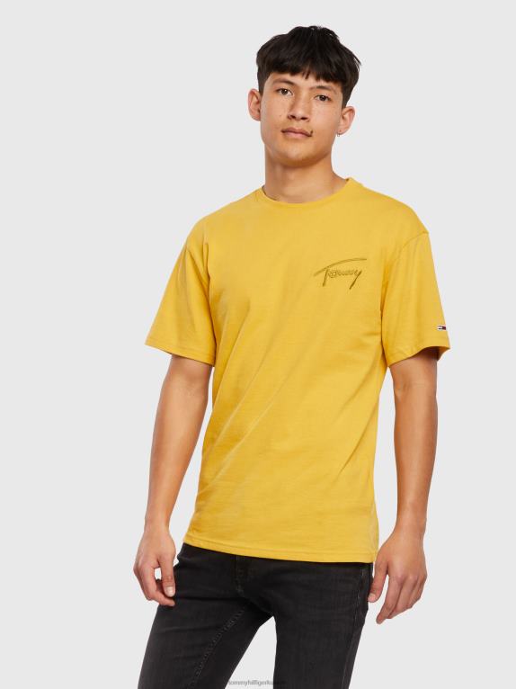 توسكان الأصفر Tommy Hilfiger تيشيرت من القطن المعاد تدويره بشعار الماركة 446441565