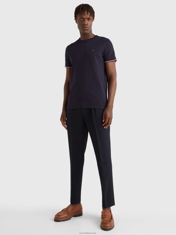 سماء الصحراء Tommy Hilfiger تي شيرت من القطن العضوي بأصفاد مميزة 446441569