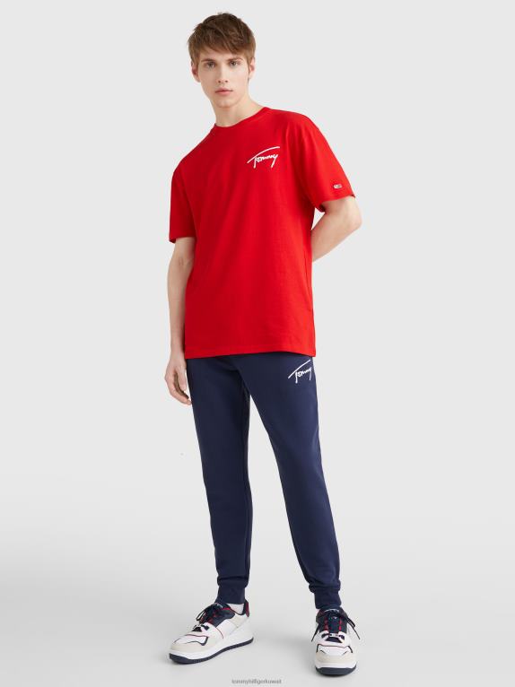 قرمزي عميق Tommy Hilfiger تيشيرت من القطن المعاد تدويره بشعار الماركة 446441585