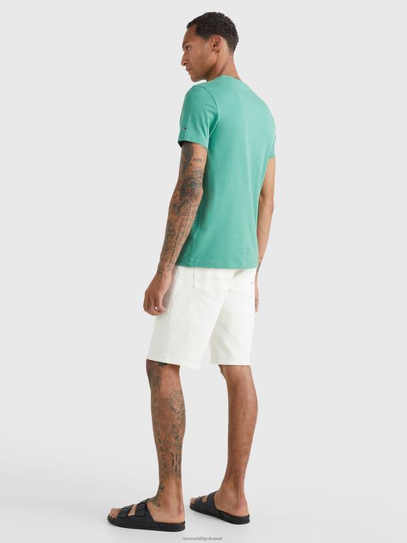الأخضر المركزي Tommy Hilfiger تي شيرت من القطن العضوي بقصة ضيقة 446441587