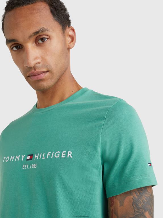 الأخضر المركزي Tommy Hilfiger تي شيرت من القطن العضوي بقصة ضيقة 446441587