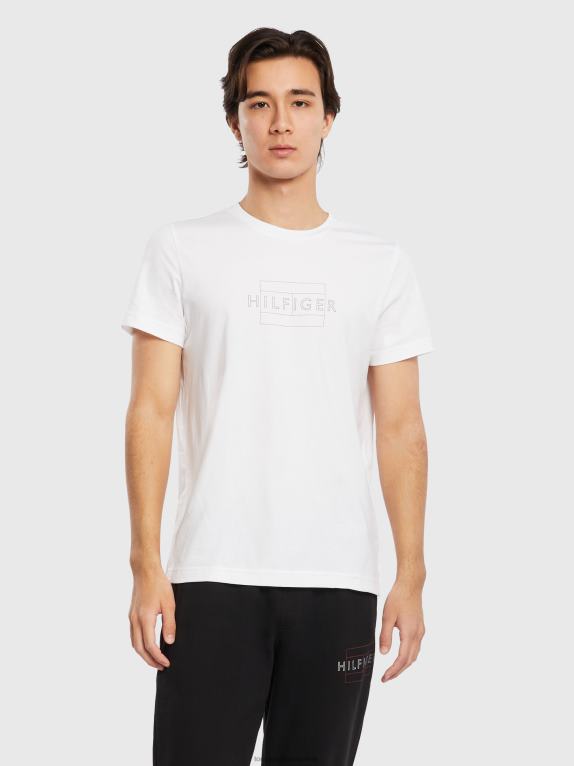أبيض Tommy Hilfiger تي شيرت من القطن العضوي بشعار الماركة 446441597