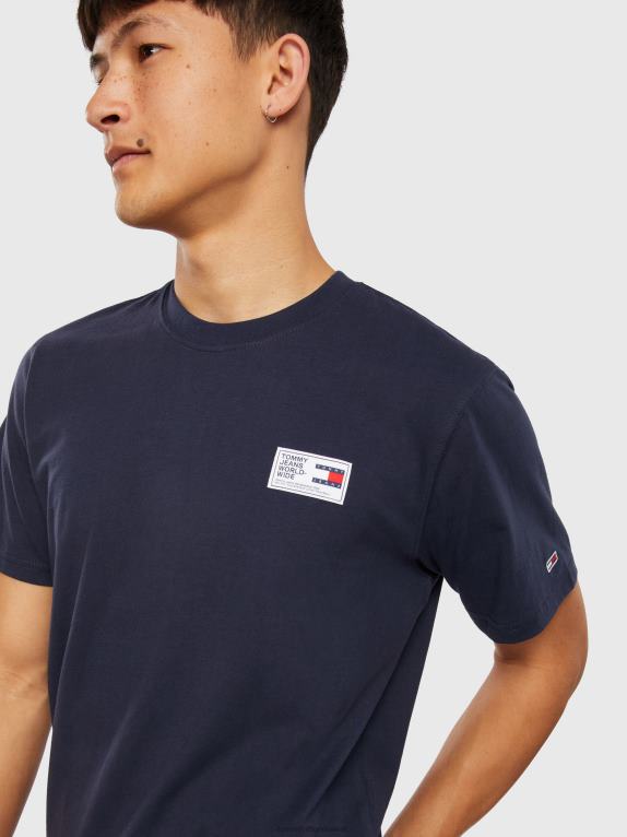 البحرية الشفق Tommy Hilfiger تيشيرت بعلامة منسوجة 446441606