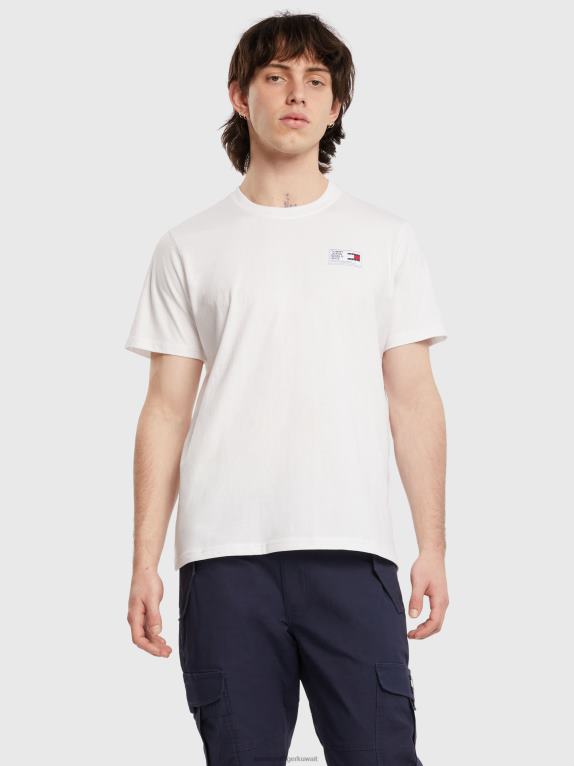 أبيض Tommy Hilfiger تيشيرت بعلامة منسوجة 446441614