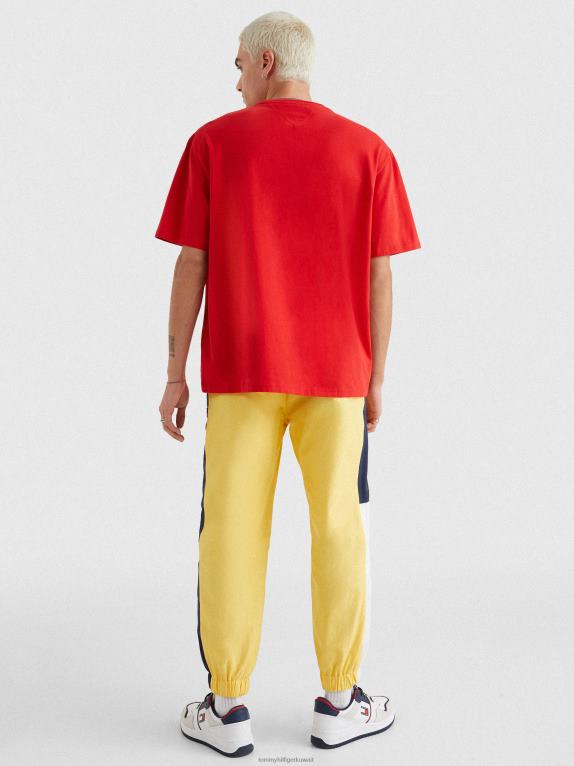 قرمزي عميق Tommy Hilfiger تيشيرت بشارة شعار الماركة من القطن العضوي التراثي 446441615