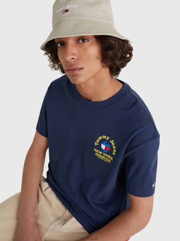 البحرية الشفق Tommy Hilfiger تيشيرت من القطن المعاد تدويره بشعار الماركة 446441624