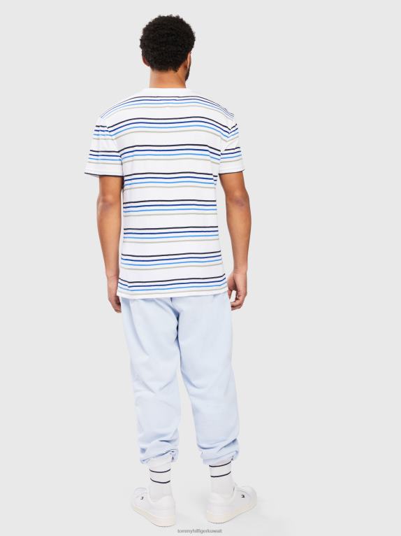 شريط أبيض Tommy Hilfiger تي شيرت كريب مخطط 446441625