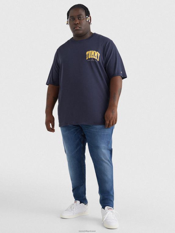 البحرية الشفق Tommy Hilfiger بالإضافة إلى تي شيرت برسومات جامعية من القطن العضوي 446441649