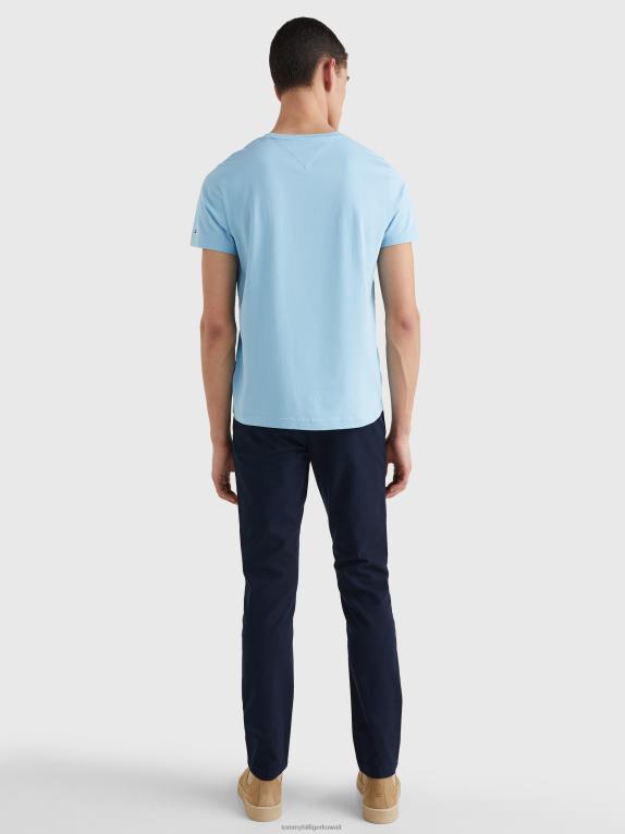 كولومبيا الزرقاء Tommy Hilfiger تي شيرت من القطن العضوي بقصة ضيقة 446441653