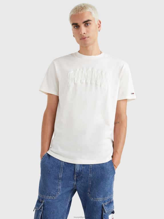 الأبيض القديم Tommy Hilfiger تيشيرت بشعار الكلية 446441669