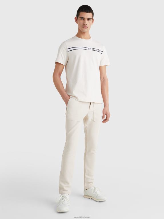 ريشة بيضاء Tommy Hilfiger شريط تي شيرت من القطن العضوي 446441681