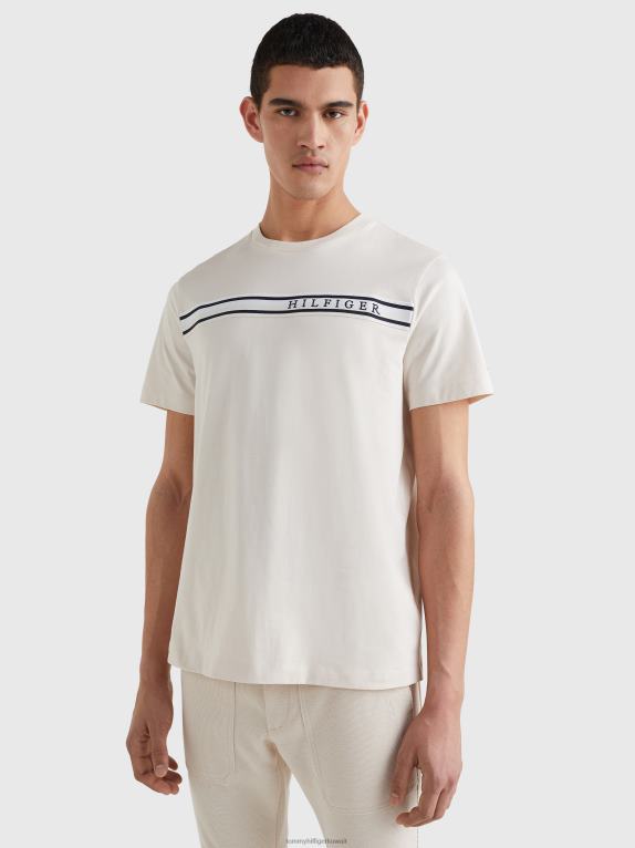 ريشة بيضاء Tommy Hilfiger شريط تي شيرت من القطن العضوي 446441681
