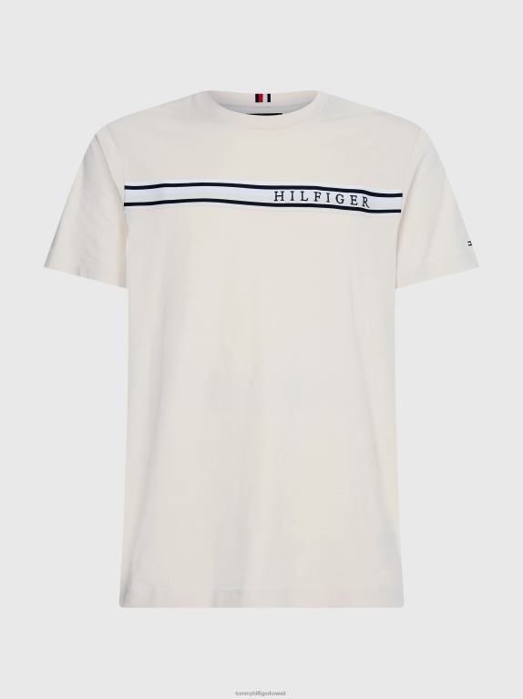 ريشة بيضاء Tommy Hilfiger شريط تي شيرت من القطن العضوي 446441681