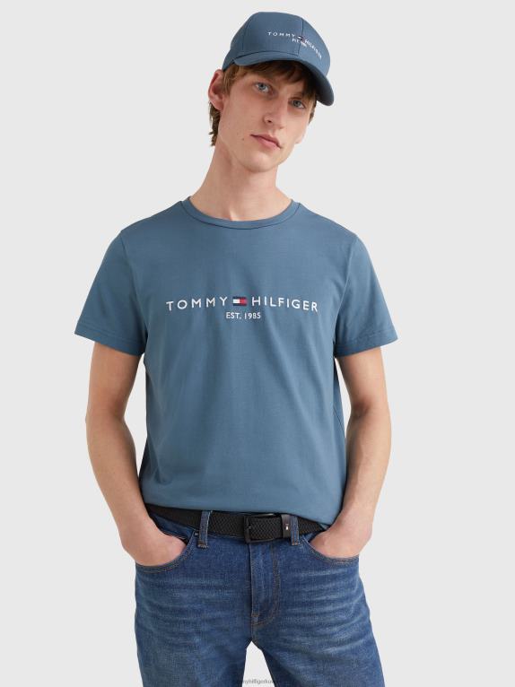 الفحم الأزرق Tommy Hilfiger تي شيرت من القطن العضوي بقصة ضيقة 446441684