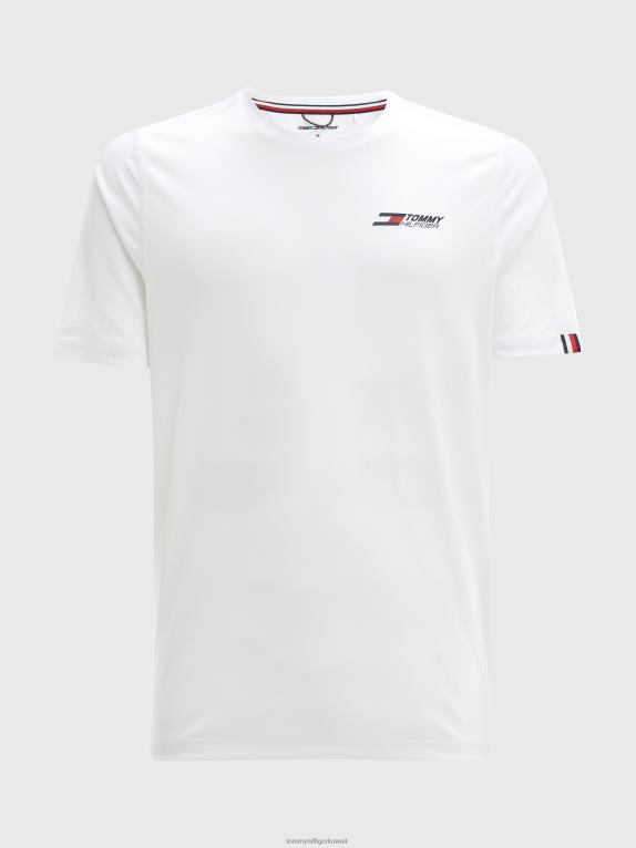 أبيض Tommy Hilfiger تيشيرت تدريب رياضي أساسي بقصة ضيقة 446441686