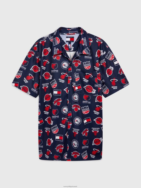 الشفق البحرية / أنيقة Tommy Hilfiger الجينز وقميص الدوري الاميركي للمحترفين قصيرة الأكمام 446441687