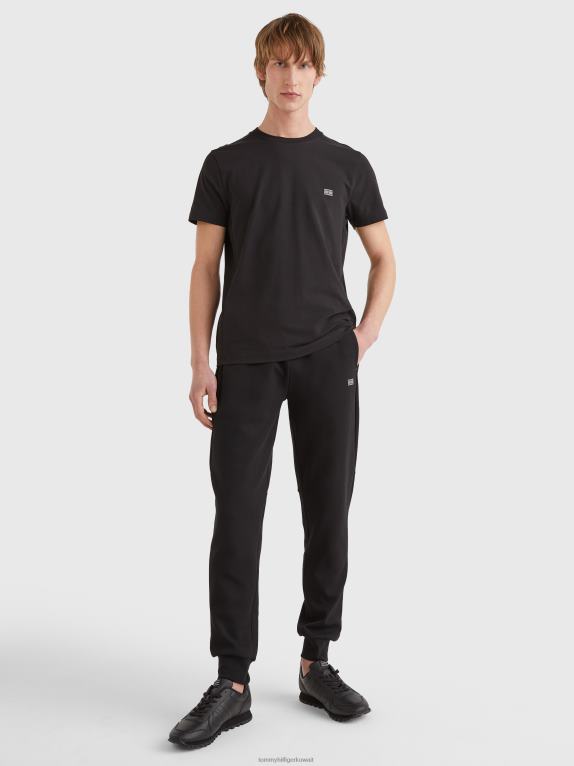 أسود Tommy Hilfiger تي شيرت جيرسي عضوي تقني 446441701