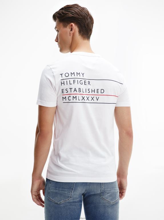 أبيض Tommy Hilfiger تي شيرت بشعار الشركة الخلفي 446441715