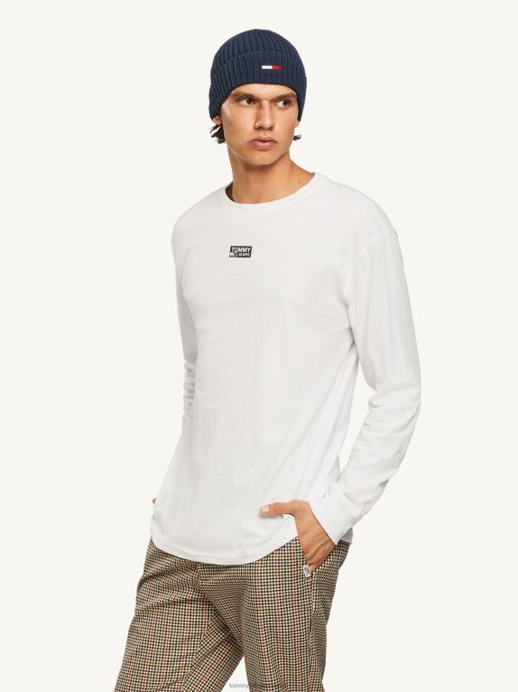 أبيض Tommy Hilfiger تيشيرت بأكمام طويلة وشعار الماركة 446441737