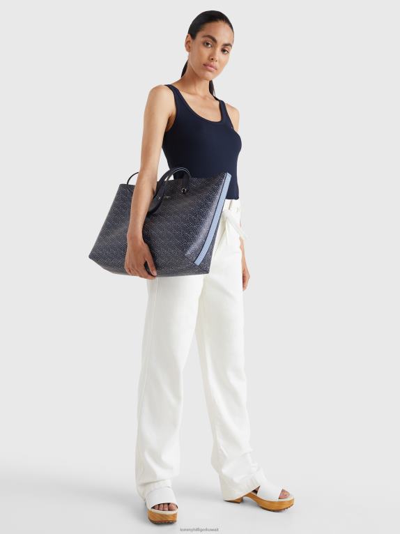 لهجة سماء الصحراء حرف واحد فقط Tommy Hilfiger حقيبة يد بطبعة مونوغرام مميزة 446441768