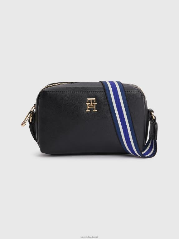 أسود Tommy Hilfiger حقيبة كاميرا كروس مونوغرام 446441787