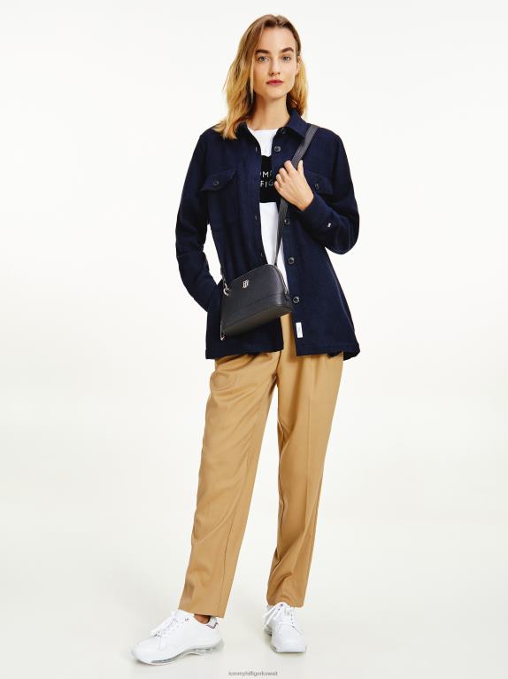 أسود Tommy Hilfiger حقيبة كروس من الحبوب المرصوفة بالحصى 446441788