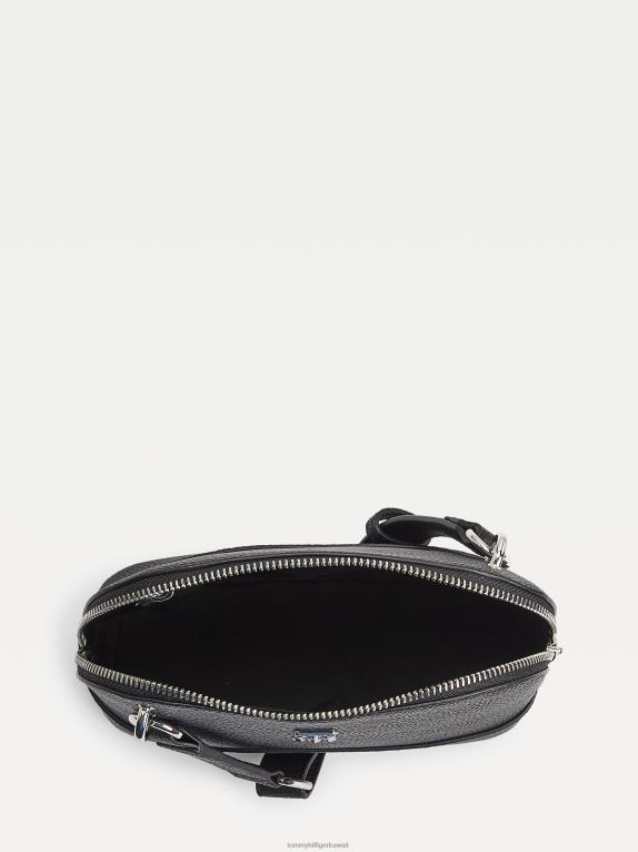 أسود Tommy Hilfiger حقيبة كروس من الحبوب المرصوفة بالحصى 446441788