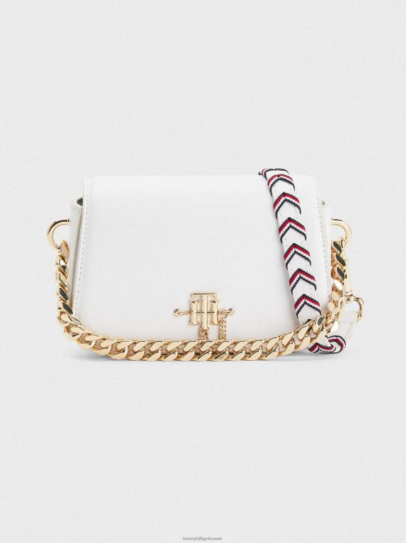 الشركات البيضاء Tommy Hilfiger حقيبة كروس صغيرة بسلسلة مونوغرام 446441794