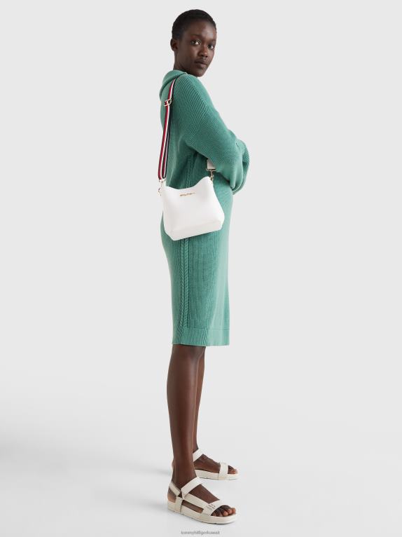 ناصعة البياض Tommy Hilfiger حقيبة دلو بحزام أيقوني 446441796