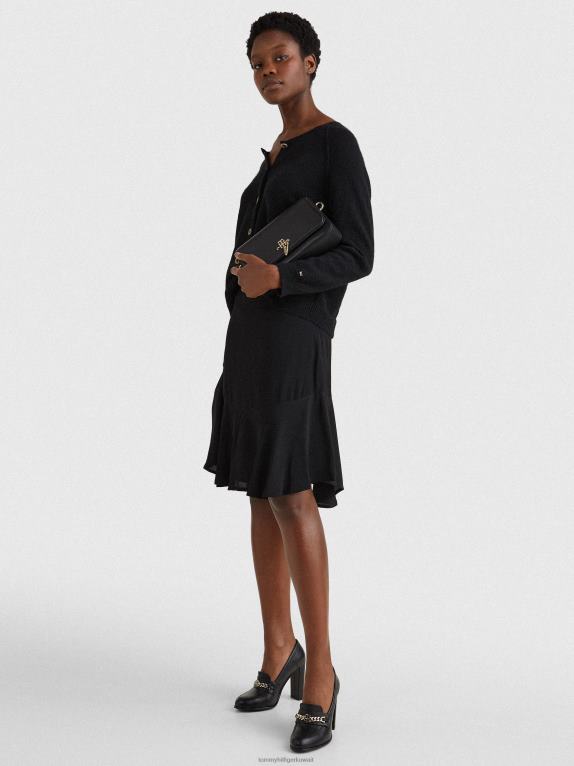 أسود Tommy Hilfiger حقيبة كروس متشابكة بسلسلة 446441814