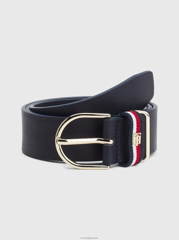 الفضاء الأزرق Tommy Hilfiger حزام جلدي لحارس التوقيع 446441842