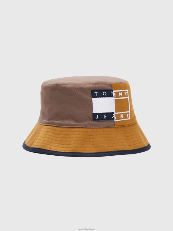الكاكي الكلاسيكي Tommy Hilfiger قبعة دلو بشعار مقسم بالألوان 446441892