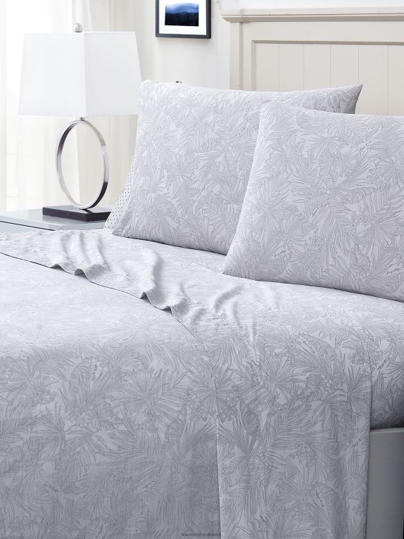 أبيض Tommy Hilfiger الجدة طباعة ورقة مجموعة سرير مزدوج 4464419