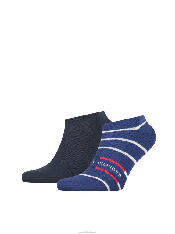أعماق زرقاء Tommy Hilfiger عبوة من قطعتين من الجوارب الرياضية ذات الخطوط البريتونية 446441927